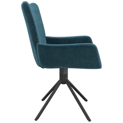 Eetkamerstoelen draaibaar 2 st fluweel blauw