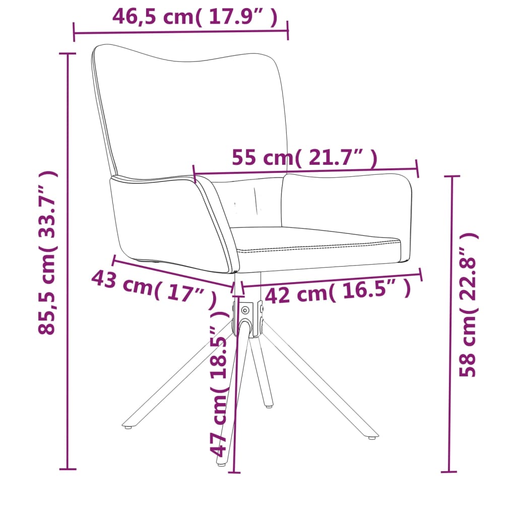 Eetkamerstoelen draaibaar 2 st fluweel blauw