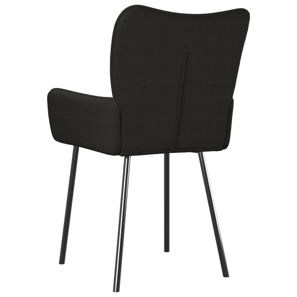 Eetkamerstoelen 2 st stof zwart