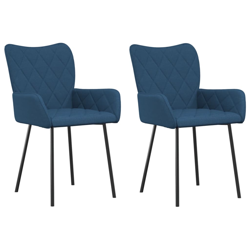 Eetkamerstoelen 2 st stof blauw