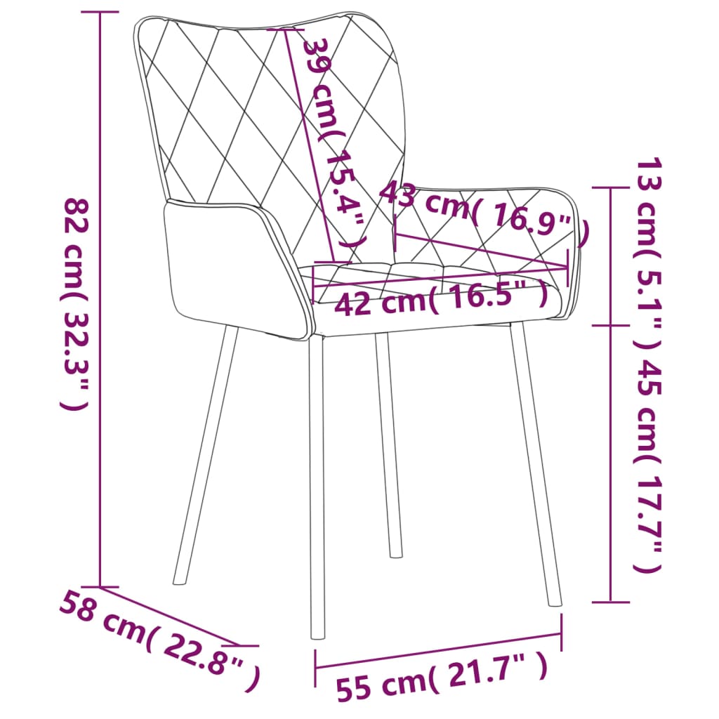 Eetkamerstoelen 2 st stof blauw