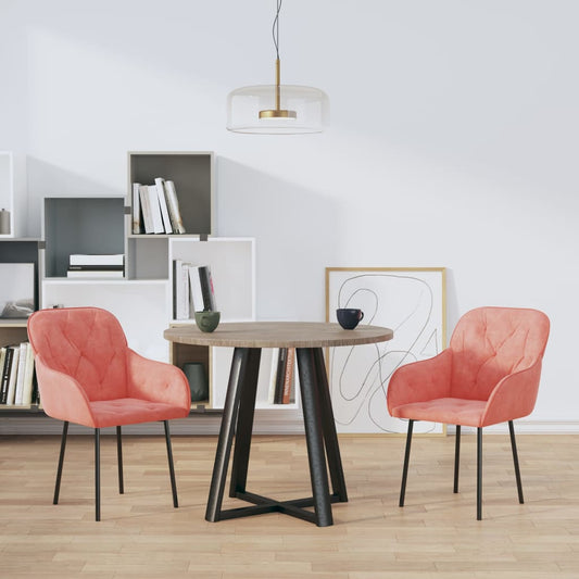 Eetkamerstoelen 2 st fluweel roze