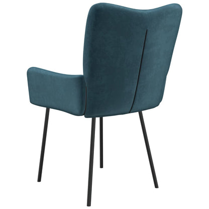 Eetkamerstoelen 2 st fluweel blauw