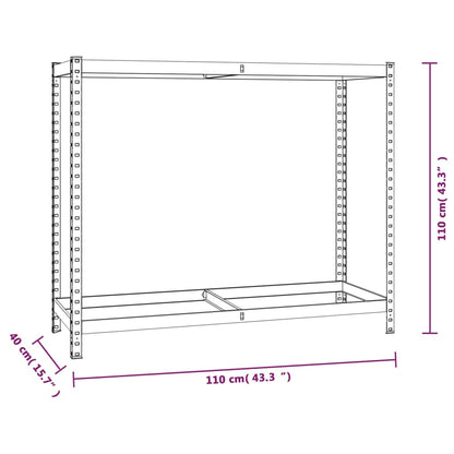 Bandenrekken 2-laags 2 st 110x40x110 cm staal zilverkleurig