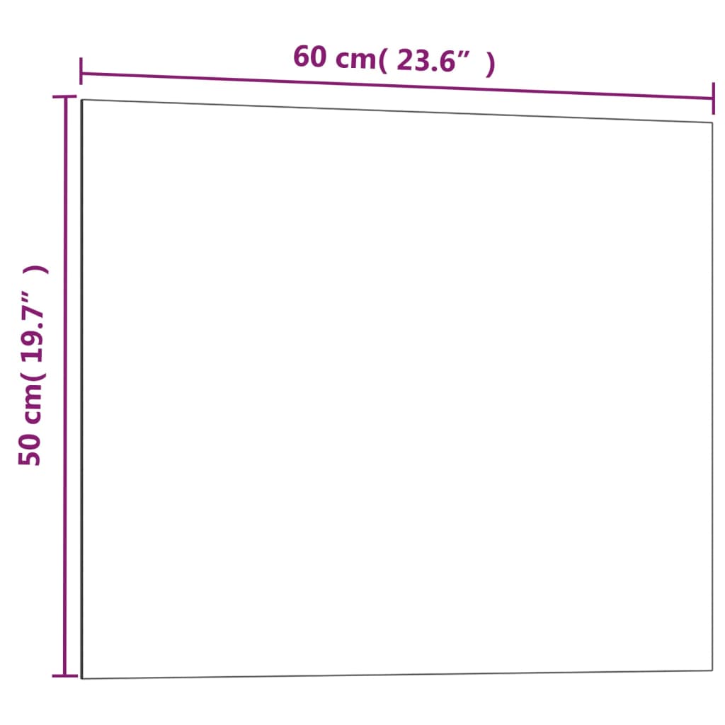 Magneetbord voor aan de wand 60x50 cm gehard glas zwart