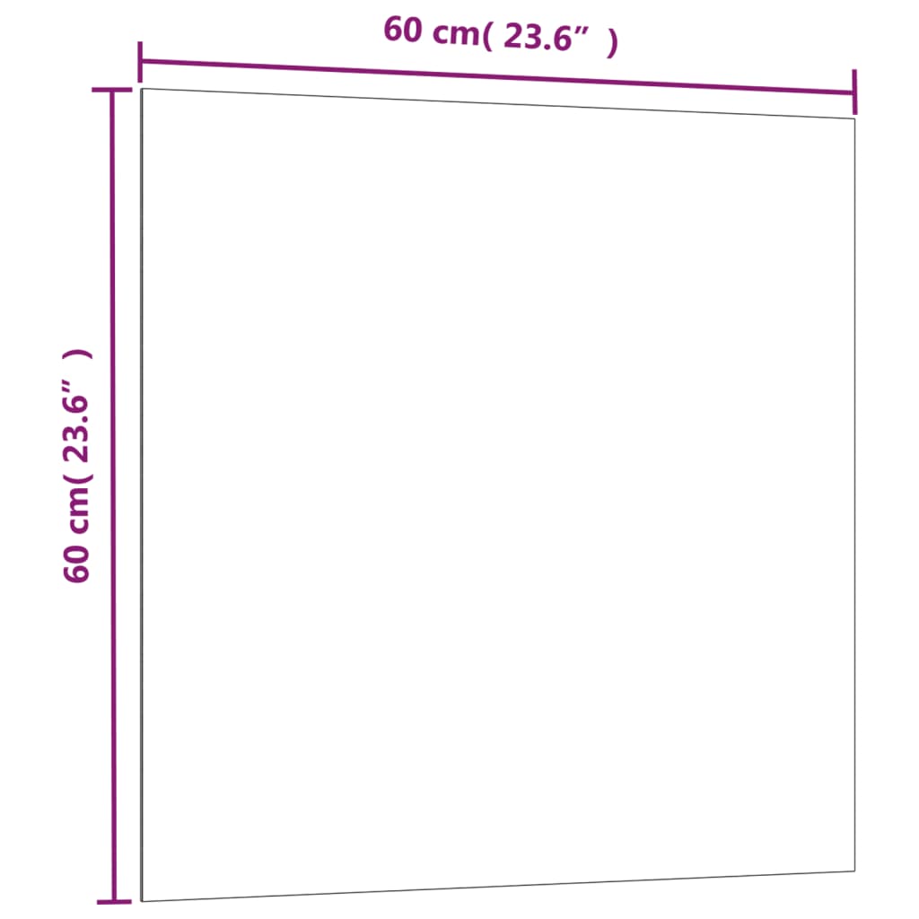 Magneetbord wandgemonteerd 60x60 cm gehard glas