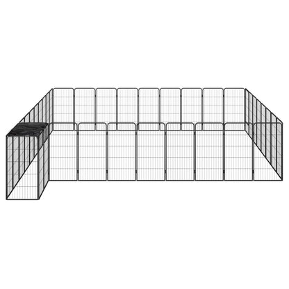 Hondenkennel 38 panelen 50x100 cm gepoedercoat staal zwart