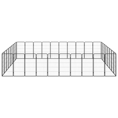 Hondenkennel 36 panelen 50 x 100 cm gepoedercoat staal zwart