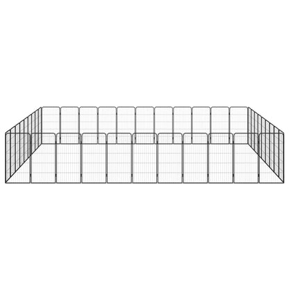 Hondenkennel 40 panelen 50 x 100 cm gepoedercoat staal zwart