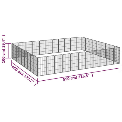 Hondenkennel 40 panelen 50 x 100 cm gepoedercoat staal zwart