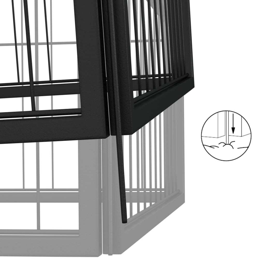 Hondenkennel 36 panelen 100x50 cm gepoedercoat staal zwart