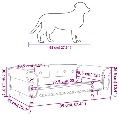 Hondenmand 95x55x30 cm kunstleer grijs