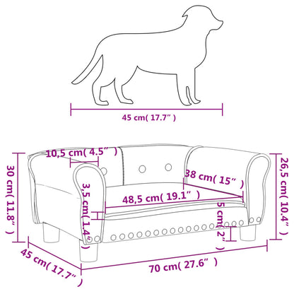 Hondenmand 70x45x30 cm fluweel crèmekleurig