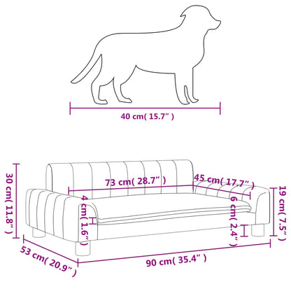Hondenmand 90x53x30 cm kunstleer cappuccinokleurig