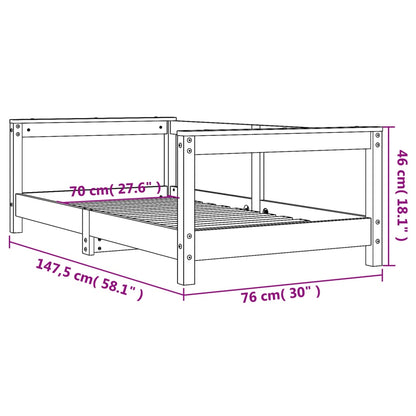 Kinderbedframe 70x140 cm massief grenenhout