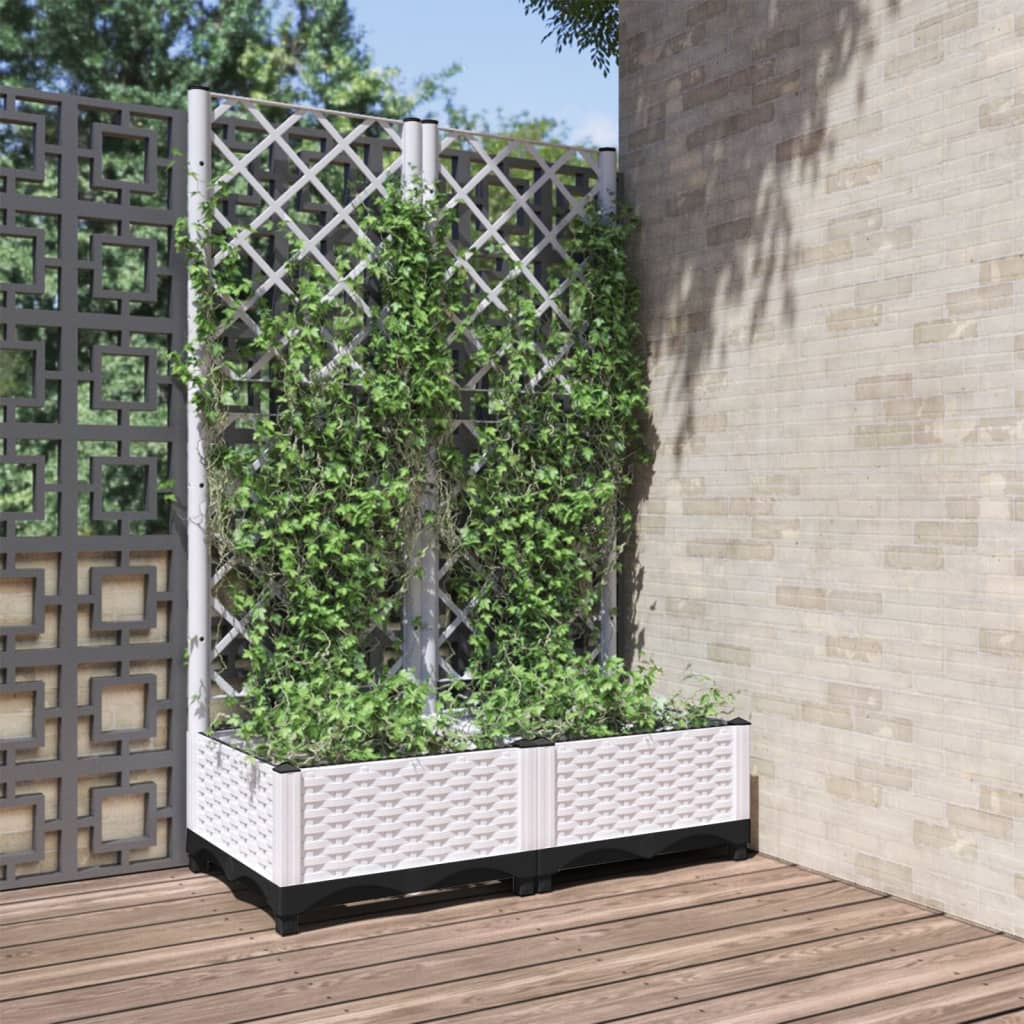 Plantenbak met latwerk 80x40x121,5 cm polypropeen