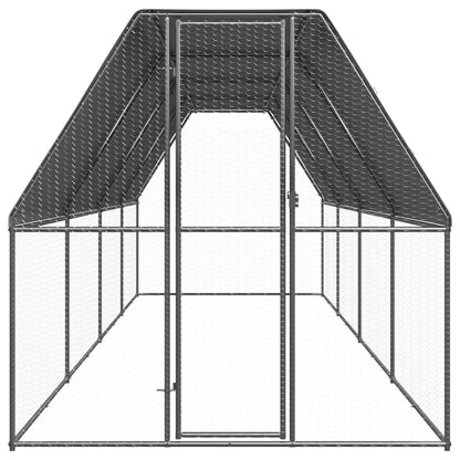 Buitenhok voor kippen 2x8x2 m gegalvaniseerd staal
