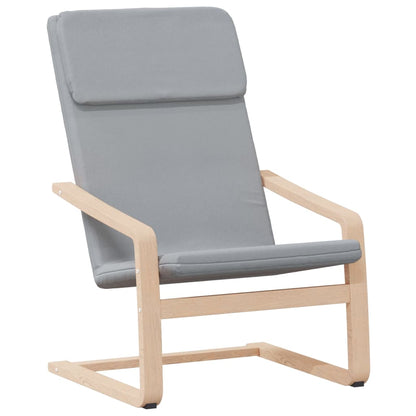 Relaxstoel met voetenbankje stof lichtgrijs