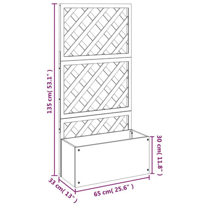 Plantenbakken met latwerk 2 st 65x33x135 cm HKC grijs