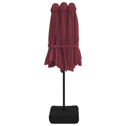 Parasol dubbel 449x245 cm bordeauxrood