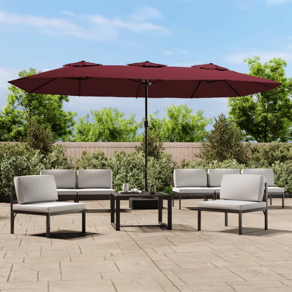 Parasol dubbel 449x245 cm bordeauxrood