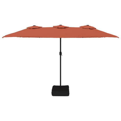 Parasol dubbel 449x245 cm terracottakleurig