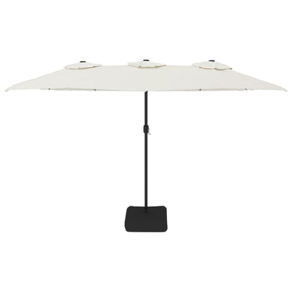 Parasol dubbel met LED 449x245 cm zandwit