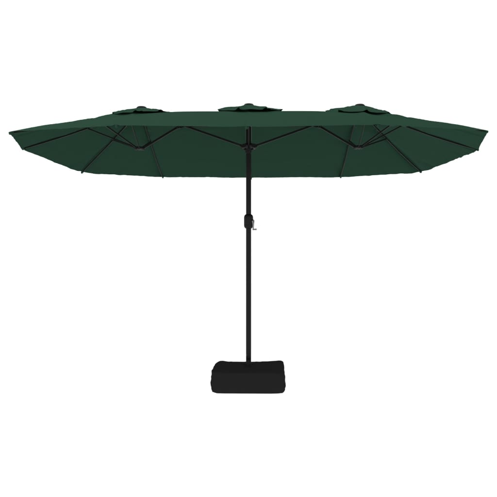 Parasol dubbel met LED 449x245 cm groen