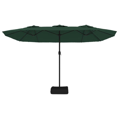 Parasol dubbel met LED 449x245 cm groen