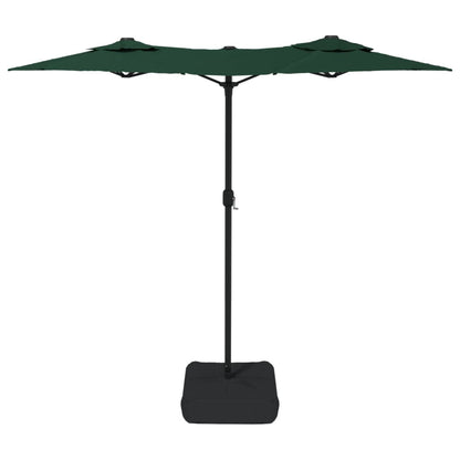 Parasol dubbel met LED's 316x240 cm groen