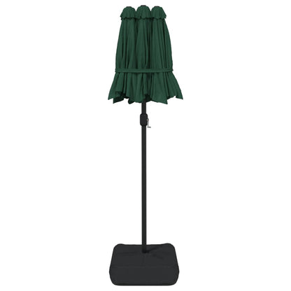 Parasol dubbel met LED's 316x240 cm groen