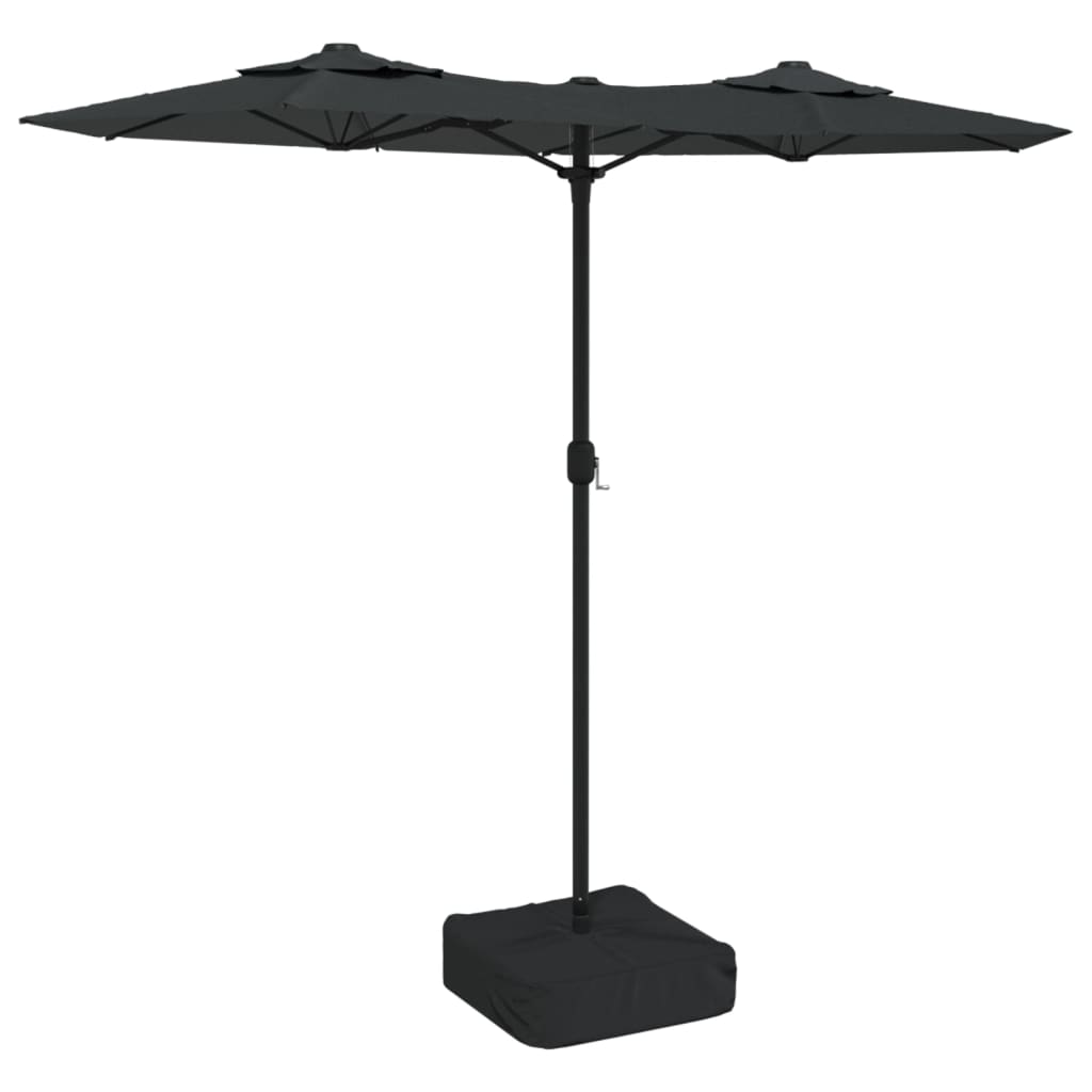 Parasol dubbel met LED's 316x240 cm antracietkleurig