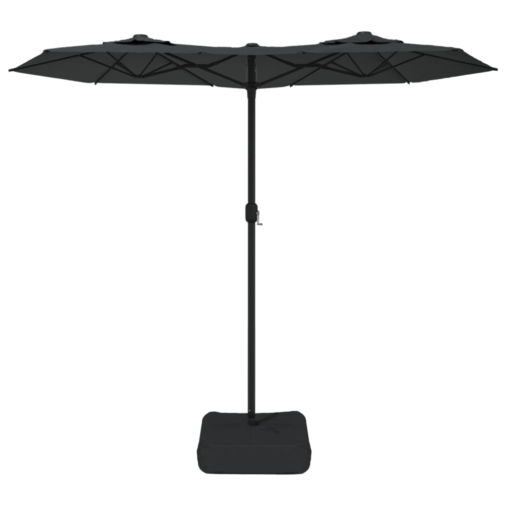 Parasol dubbel met LED's 316x240 cm antracietkleurig