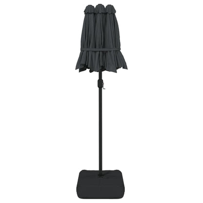 Parasol dubbel met LED's 316x240 cm antracietkleurig