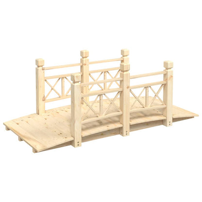 Tuinbrug met leuningen 150x67x56 cm massief vurenhout