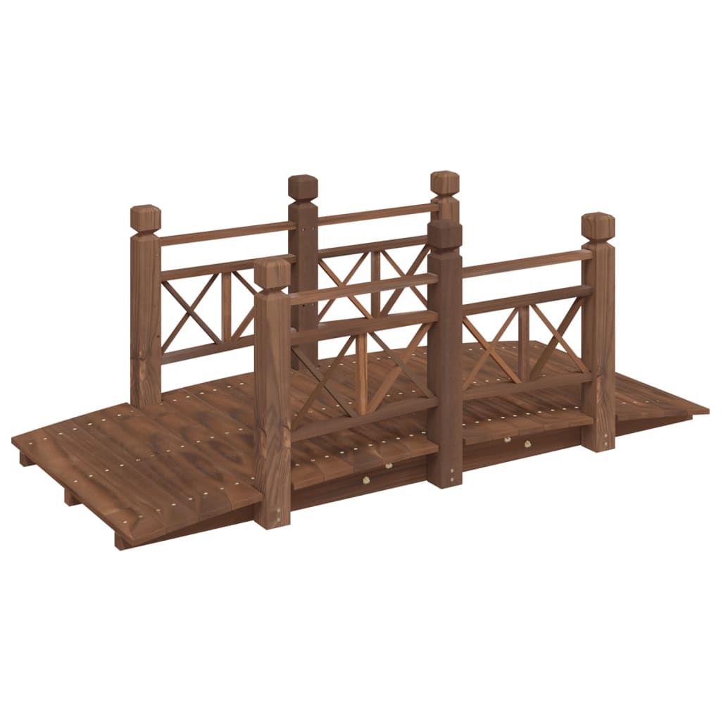 Tuinbrug met leuningen 150x67x56 cm massief vurenhout