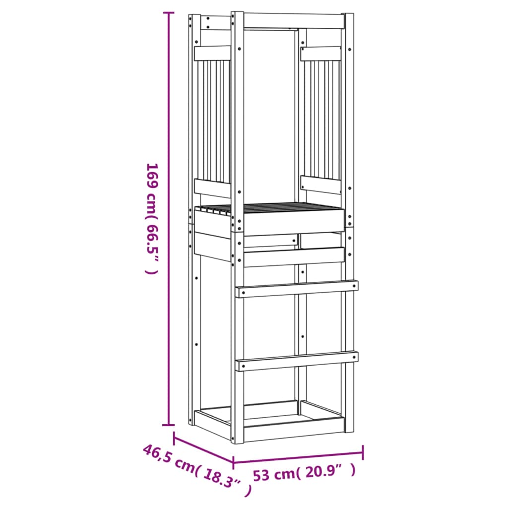 vidaXL Speeltoren 53x46,5x169 cm massief douglashout