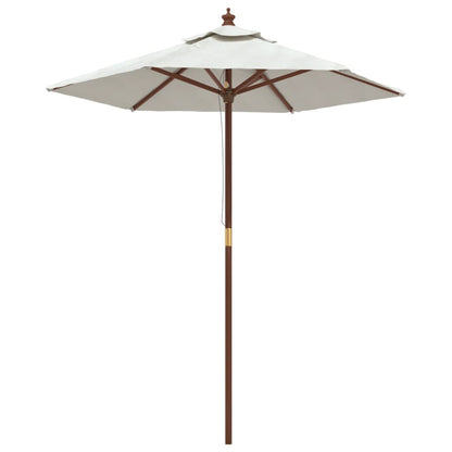 Parasol met houten paal 196x231 cm zandkleurig