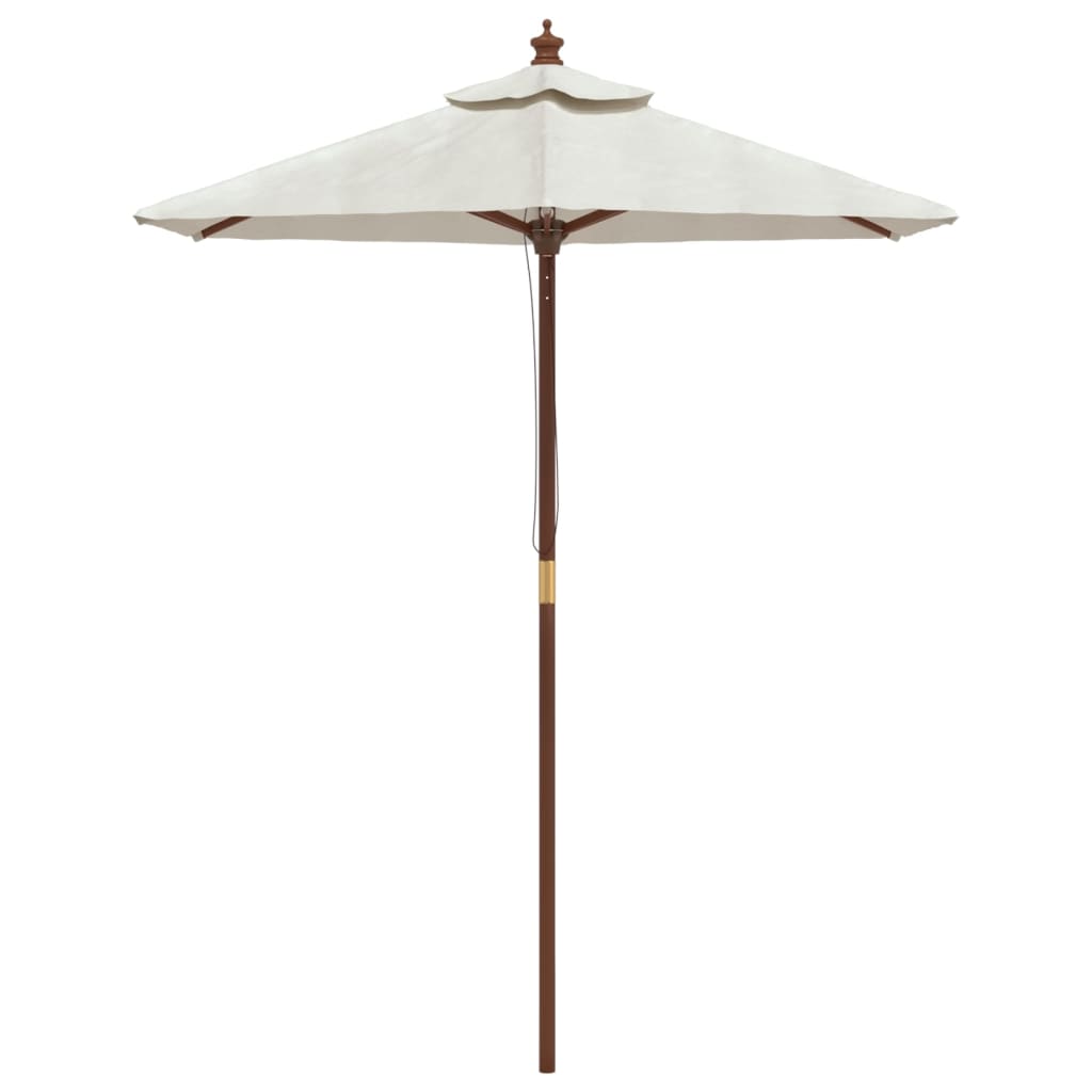 Parasol met houten paal 196x231 cm zandkleurig