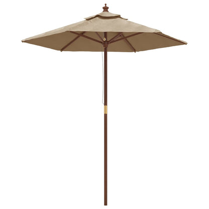 Parasol met houten paal 196x231 cm taupe