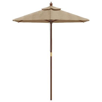 Parasol met houten paal 196x231 cm taupe