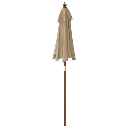 Parasol met houten paal 196x231 cm taupe