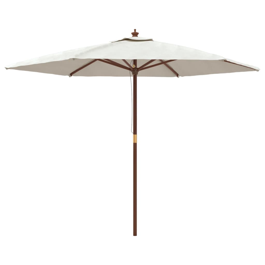 Parasol met houten paal 299x240 cm zandkleurig