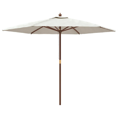 Parasol met houten paal 299x240 cm zandkleurig