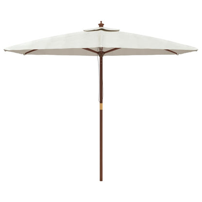 Parasol met houten paal 299x240 cm zandkleurig