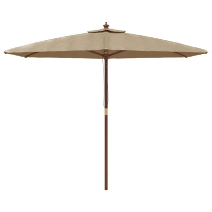 Parasol met houten paal 299x240 cm taupe