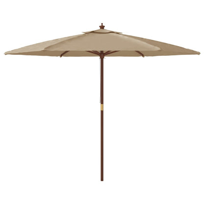 Parasol met houten paal 299x240 cm taupe