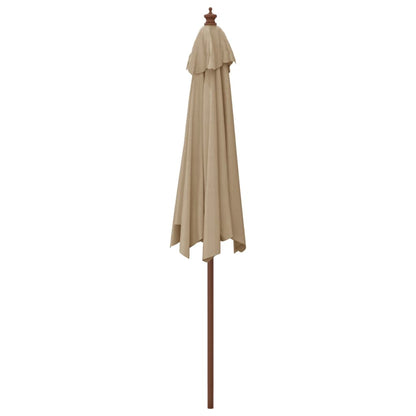 Parasol met houten paal 299x240 cm taupe