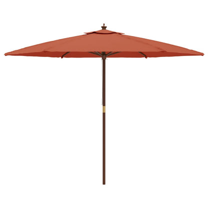 Parasol met houten paal 299x240 cm terracottakleurig