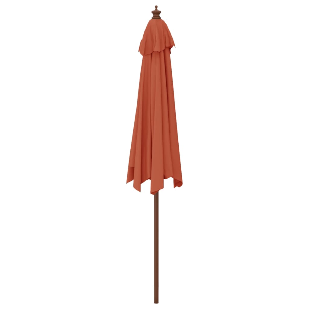 Parasol met houten paal 299x240 cm terracottakleurig